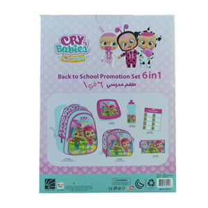 ست 6 در 1 کوله پشتی 40 سانتی Cry Babies مدل Rainbow Max - Backpack - Promotion Items 6 in 1 - Cry Babies _کیف مدرسه